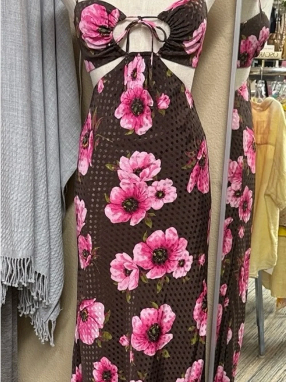 Lovers + Friends Midi Dress with Pink Floral Print - Picture 3 of 5